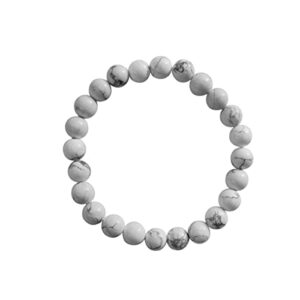 AdiShakti Howlite Bracelet made with smooth white marbled howlite stones, designed for unisex calming, emotional healing, and spiritual awareness.